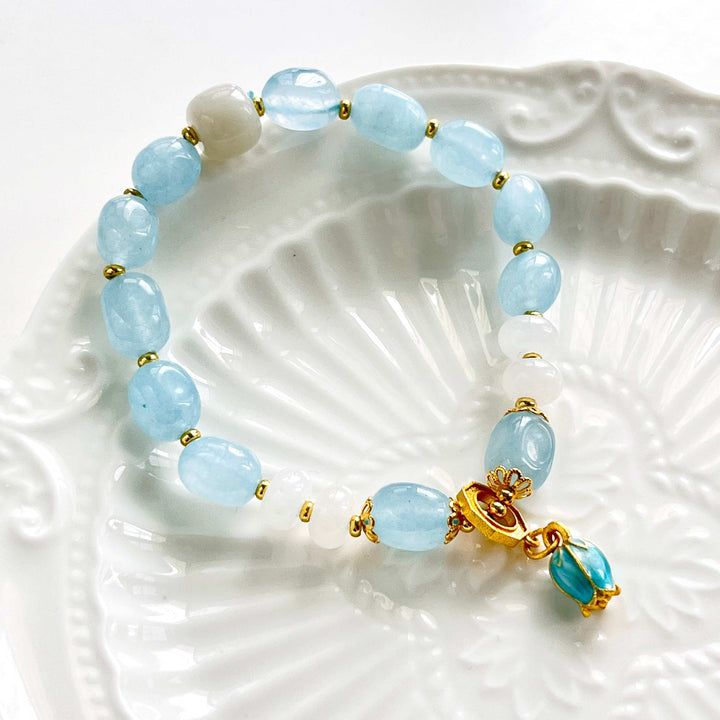 Bluebell Aquamarine Beaded Bracelet