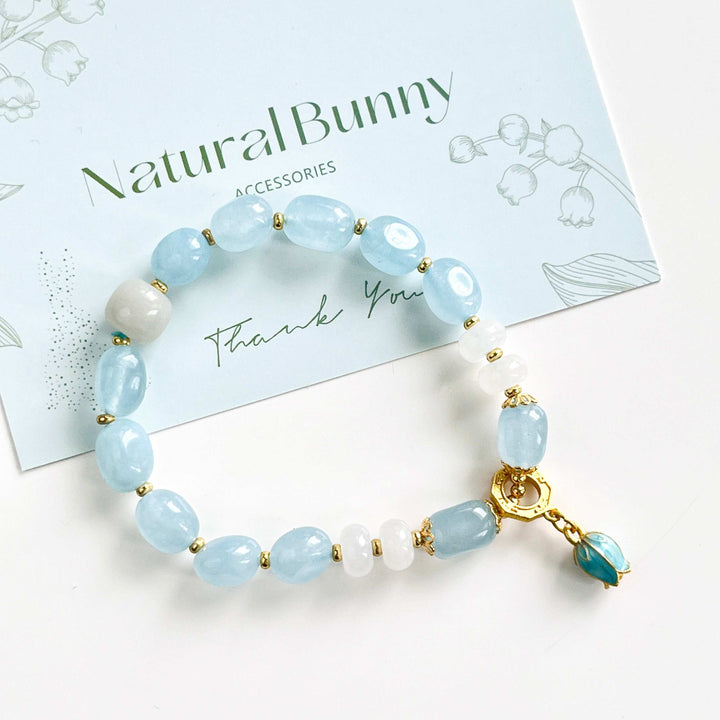 Bluebell Aquamarine Beaded Bracelet
