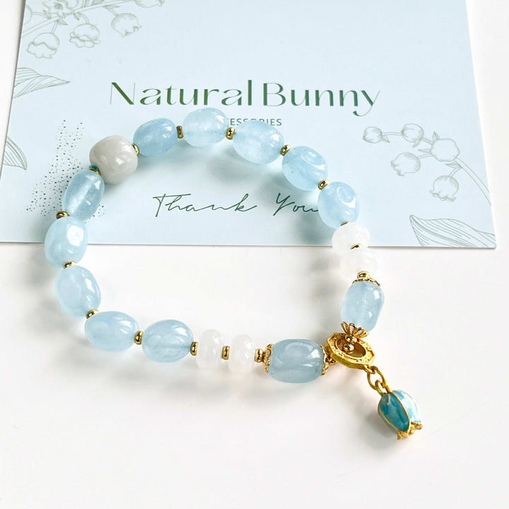 Bluebell Aquamarine Beaded Bracelet
