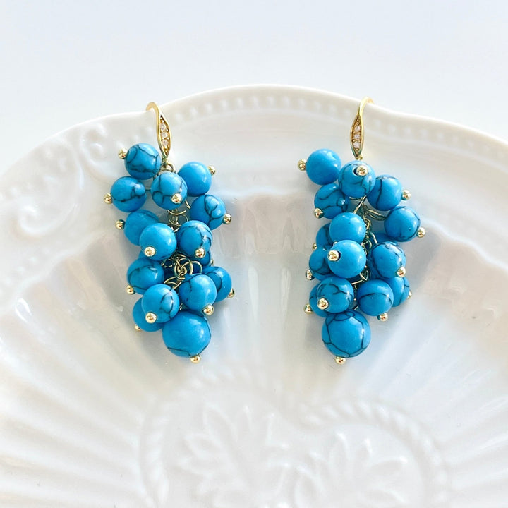 Blueberry Cluster Earrings - Natural Bunny Accessories