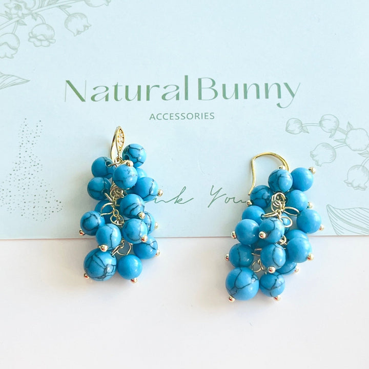 Blueberry Cluster Earrings - Natural Bunny Accessories
