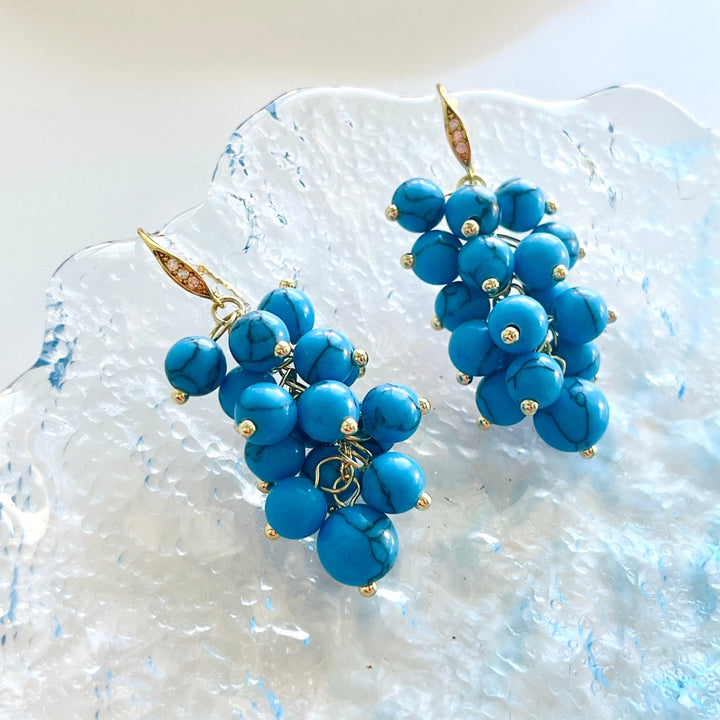 Blueberry Cluster Earrings - Natural Bunny Accessories