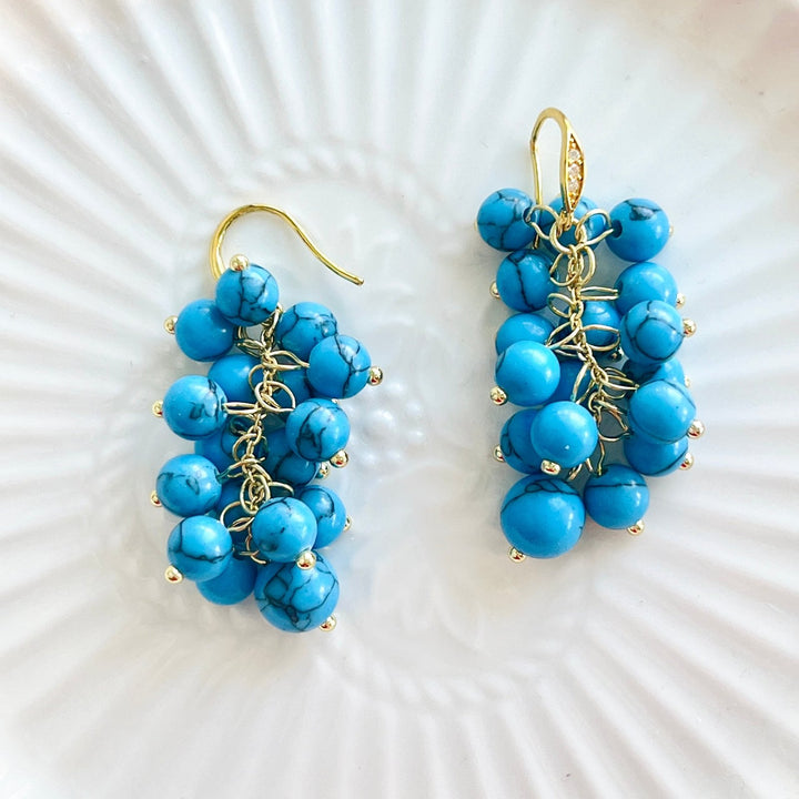 Blueberry Cluster Earrings - Natural Bunny Accessories
