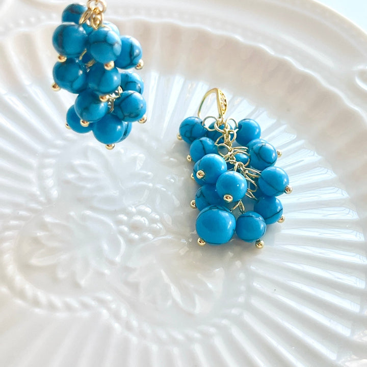 Blueberry Cluster Earrings - Natural Bunny Accessories
