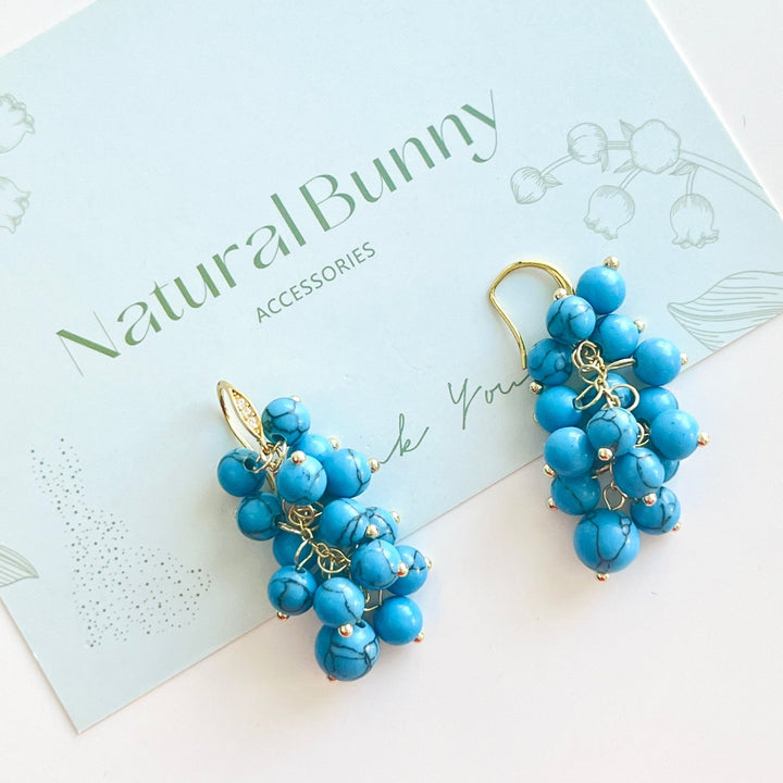 Blueberry Cluster Earrings - Natural Bunny Accessories
