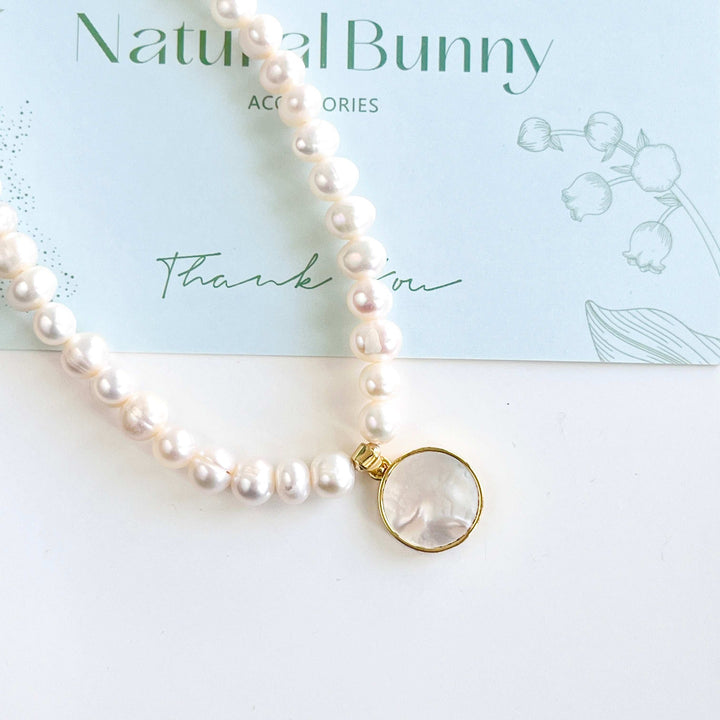 Bunny Pendant Freshwater Pearl Necklace