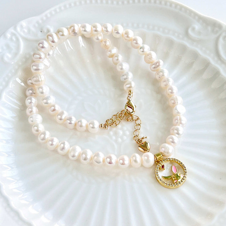 Bunny Pendant Freshwater Pearl Necklace