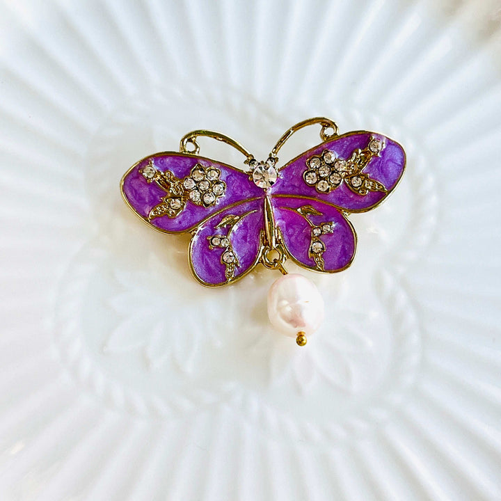 Butterfly Pearl Brooch