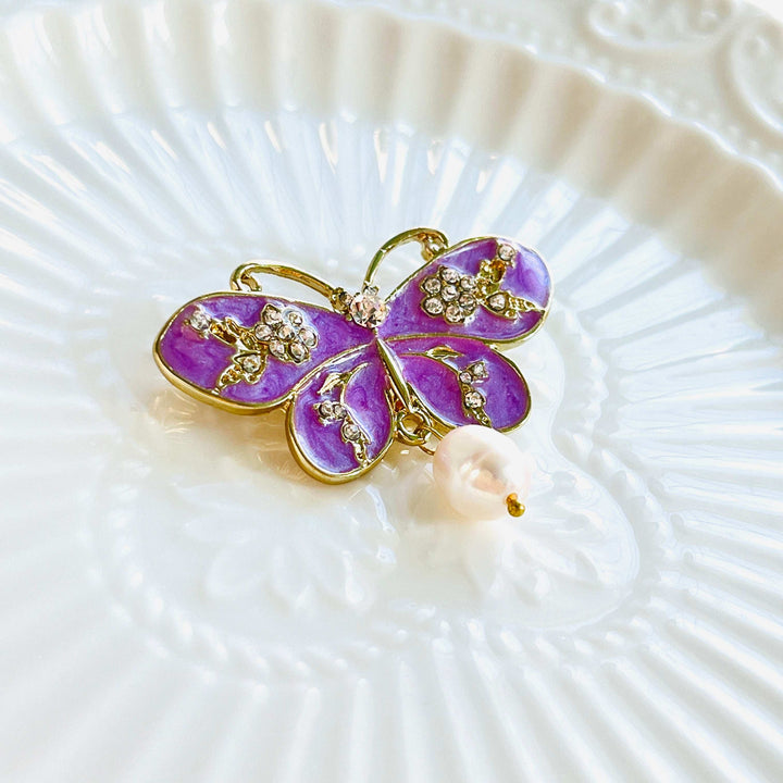 Butterfly Pearl Brooch