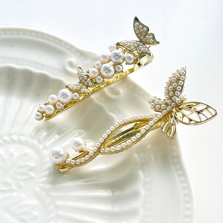 Butterfly Pearl Hair Clip - Natural Bunny Accessories