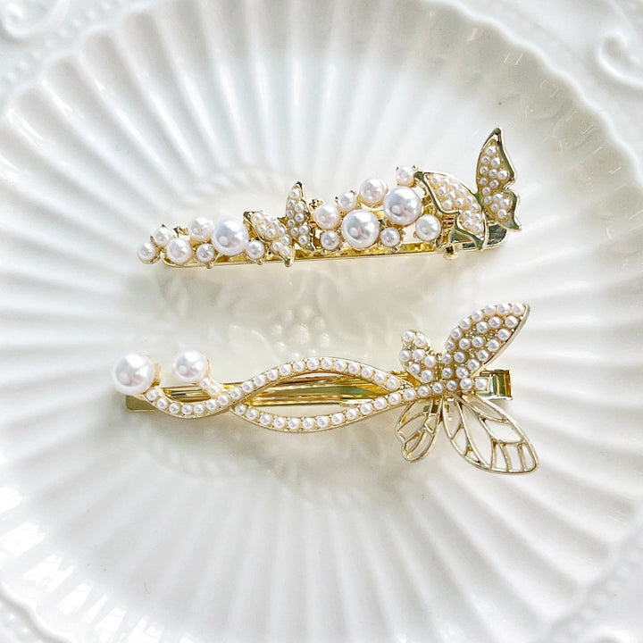 Butterfly Pearl Hair Clip - Natural Bunny Accessories