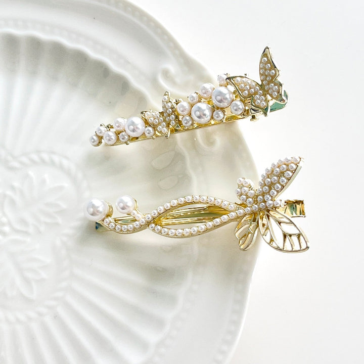 Butterfly Pearl Hair Clip - Natural Bunny Accessories