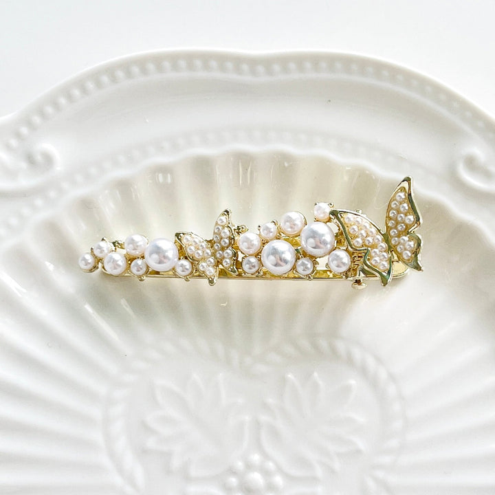 Butterfly Pearl Hair Clip - Natural Bunny Accessories