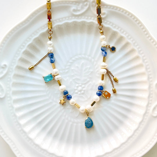 Celestial Charm Freshwater Pearl Necklace - Natural Bunny Accessories