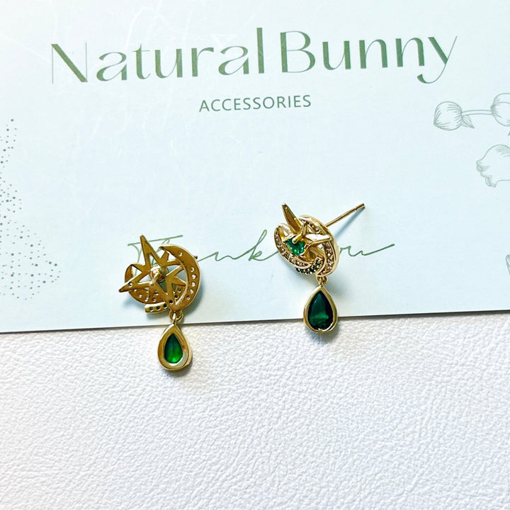 Celestial Moon Star Earrings - Natural Bunny Accessories