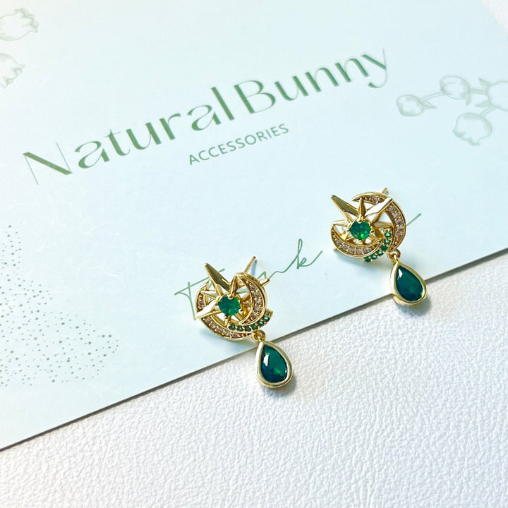 Celestial Moon Star Earrings - Natural Bunny Accessories
