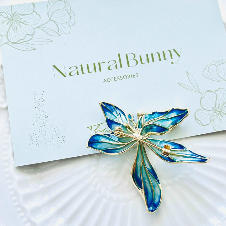 Charming Enamel Orchid Flower Brooch