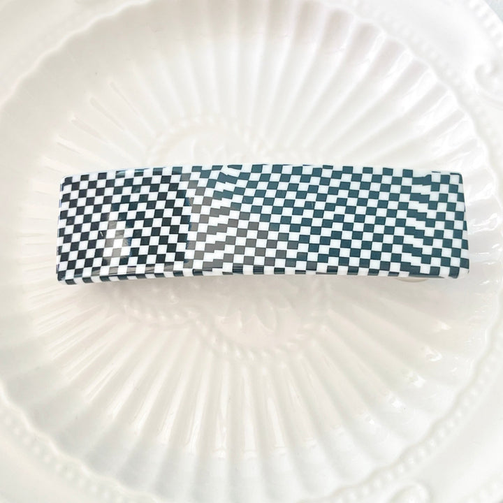 Check Pattern Hair Barrette - Natural Bunny Accessories