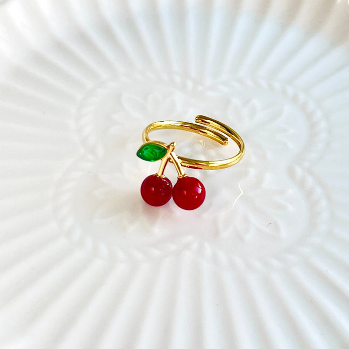 Cherry Adjustable Ring - Natural Bunny Accessories