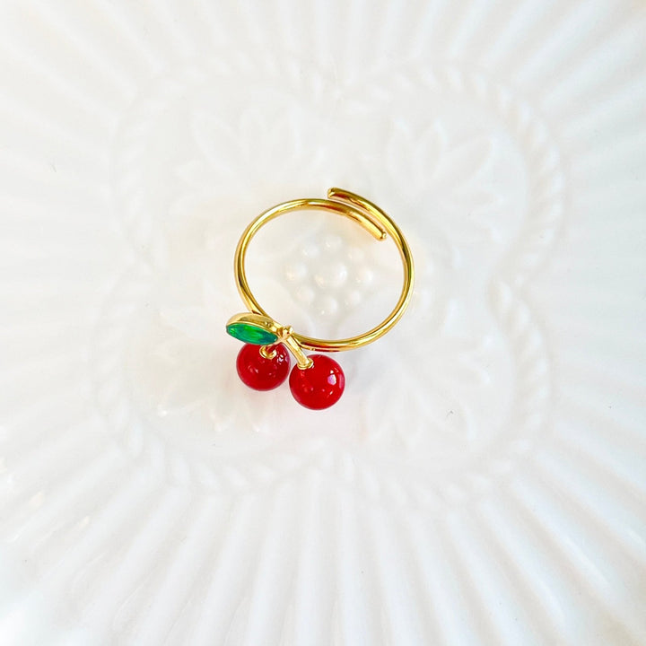 Cherry Adjustable Ring - Natural Bunny Accessories