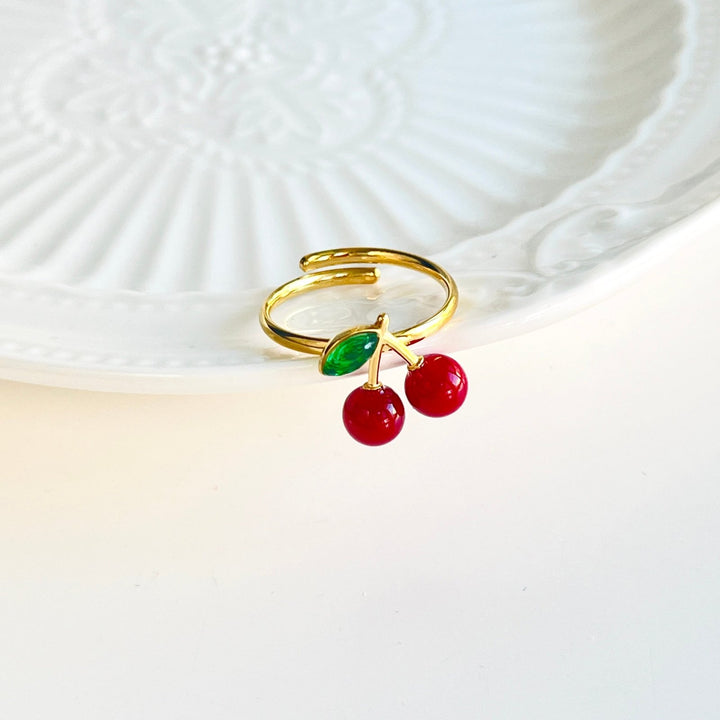 Cherry Adjustable Ring - Natural Bunny Accessories