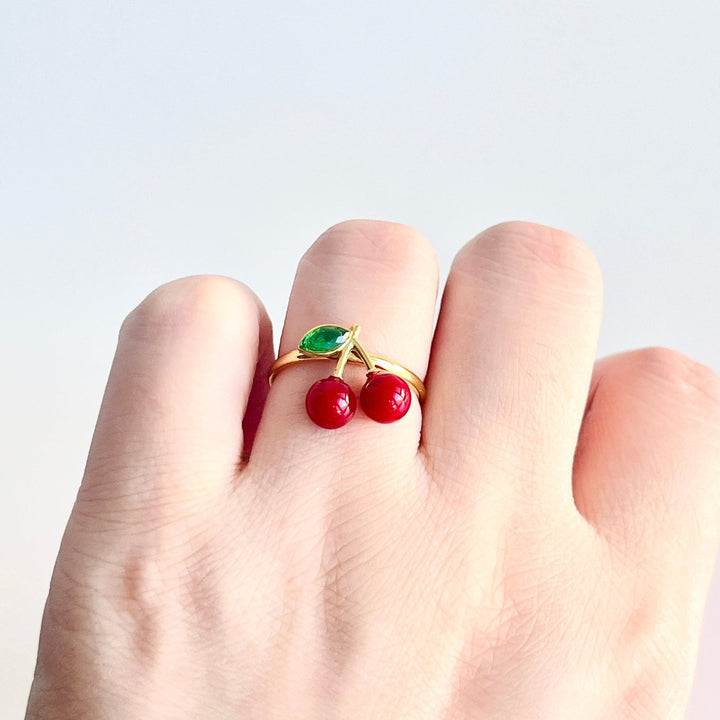Cherry Adjustable Ring - Natural Bunny Accessories