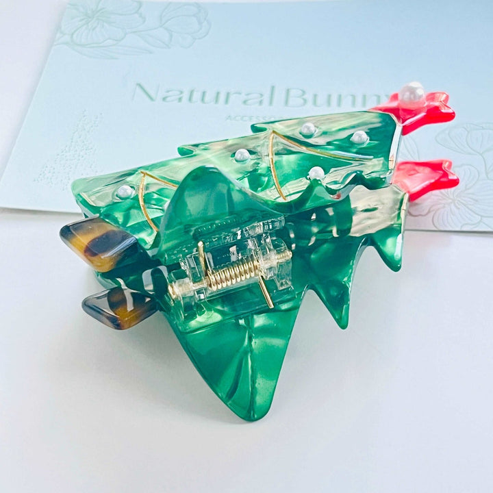 Christmas Tree Hair Claw Clip - Natural Bunny Accessories