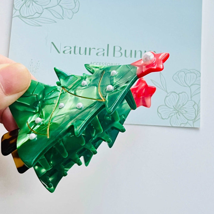 Christmas Tree Hair Claw Clip - Natural Bunny Accessories