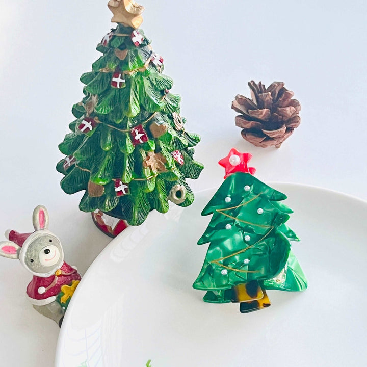 Christmas Tree Hair Claw Clip - Natural Bunny Accessories