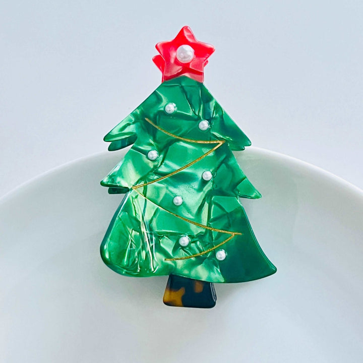 Christmas Tree Hair Claw Clip - Natural Bunny Accessories