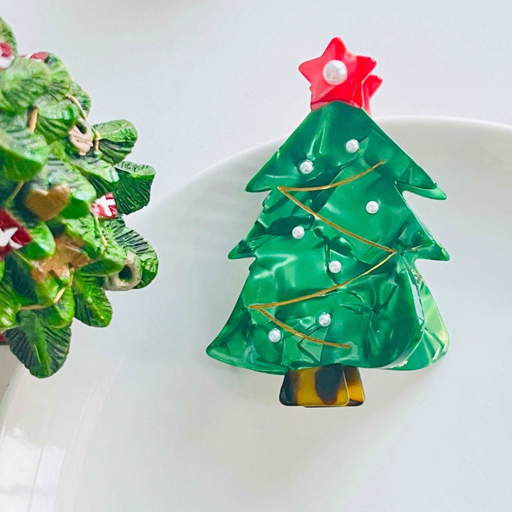 Christmas Tree Hair Claw Clip - Natural Bunny Accessories