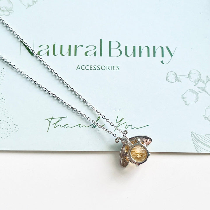 Citrine Firefly Sterling Silver Necklace - Natural Bunny Accessories