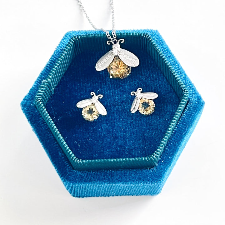 Citrine Firefly Sterling Silver Necklace - Natural Bunny Accessories