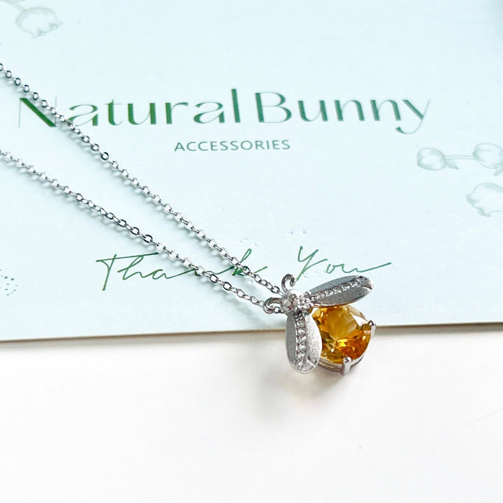 Citrine Firefly Sterling Silver Necklace - Natural Bunny Accessories