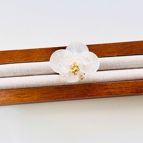 Cloud Flower Adjustable Ring - Natural Bunny Accessories