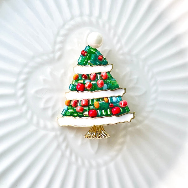 Colorful Christmas Tree Brooch