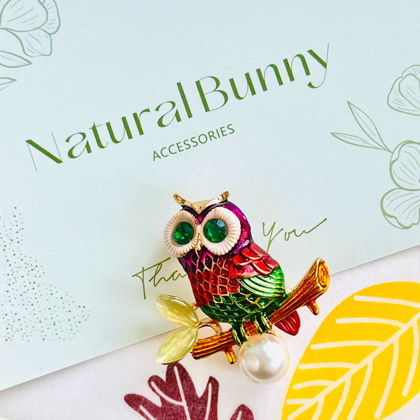 Colorful Owl Brooch