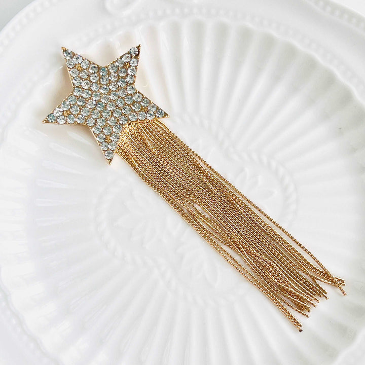 Comet Tassel Earrings / Brooch