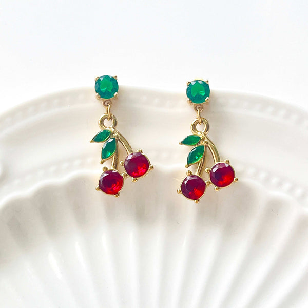 Crystal Cherry Earrings