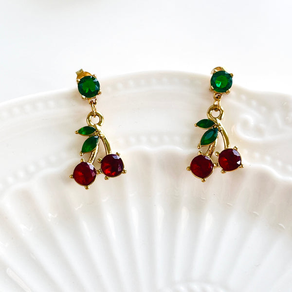 Crystal Cherry Earrings