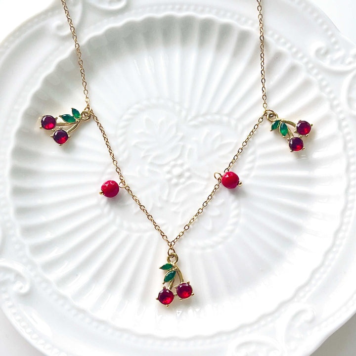 Crystal Cherry Necklace
