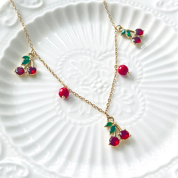 Crystal Cherry Necklace