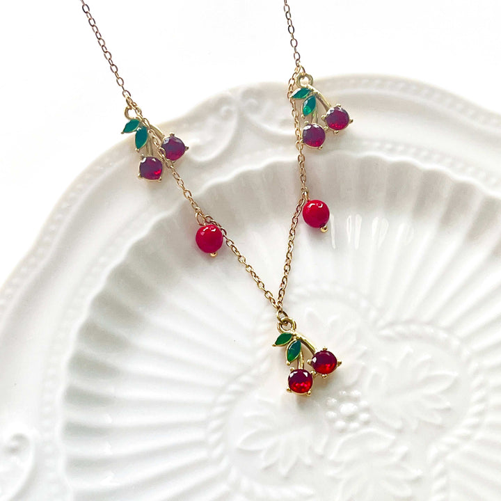 Crystal Cherry Necklace