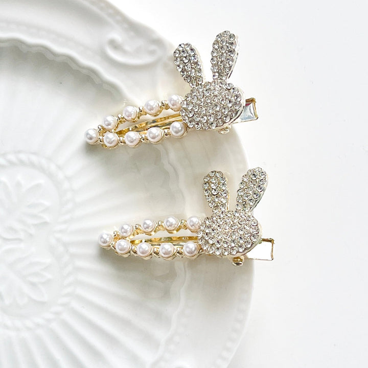 Cute Bunny Pearl Hair Clip - Natural Bunny Accessories