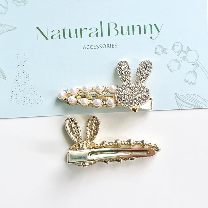 Cute Bunny Pearl Hair Clip - Natural Bunny Accessories