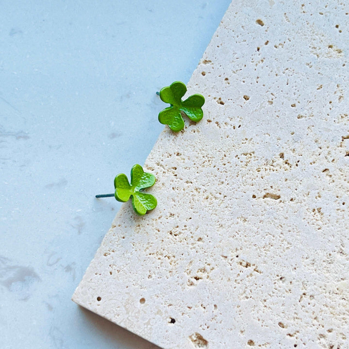 Cute Green Clover Stud Earrings
