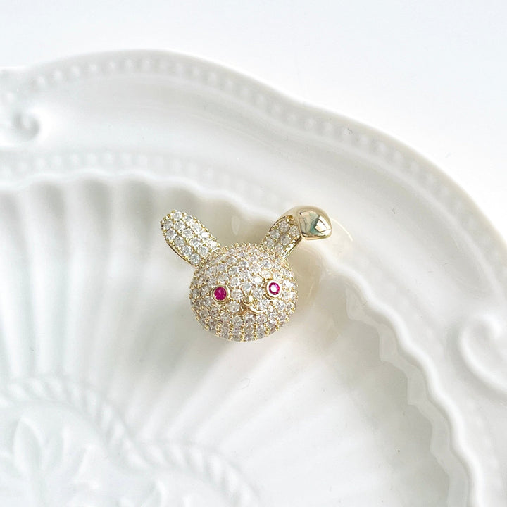 Cute Rabbit Collar Pin - Natural Bunny Accessories