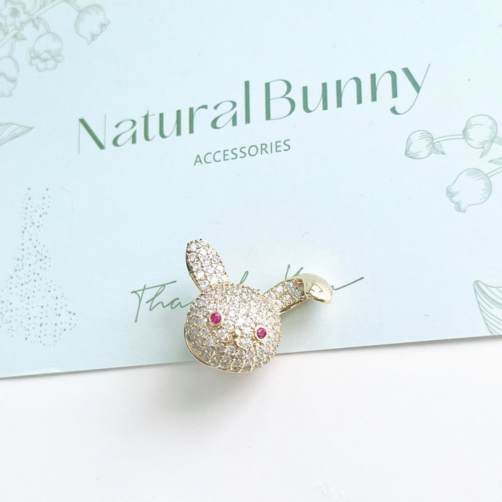 Cute Rabbit Collar Pin - Natural Bunny Accessories