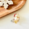 Cute Snowman On The Broomstick Brooch