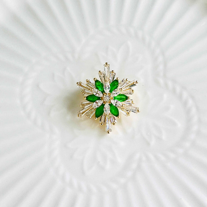 Dainty Zirconia Snowflake Brooch